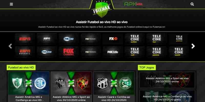 Interface do Futemax TV é fácil de ver, acessar e usar para os torcedores de futebol